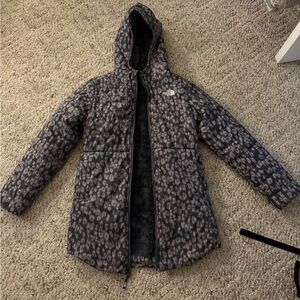 The North Face Kids Hooded Jacket - Black and Gray Pattern
